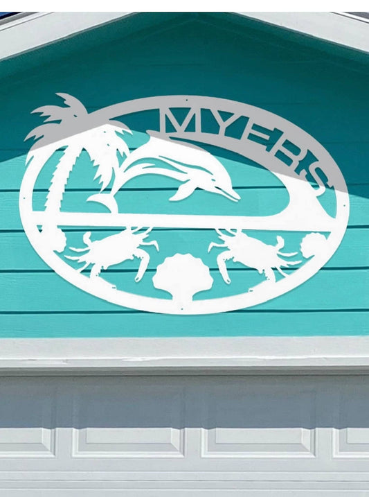 Personalized Beach House Outside House Sign