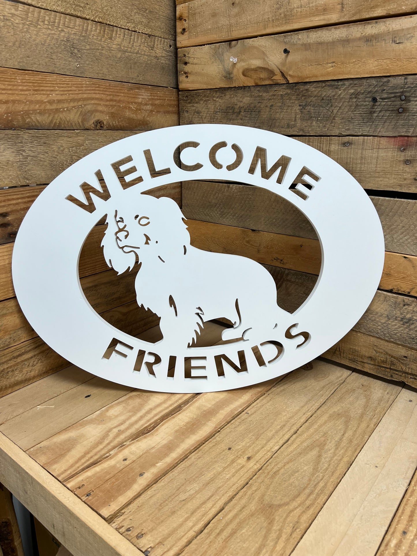 Personalized Dog Breed Welcome Friends Sign - Any Breed