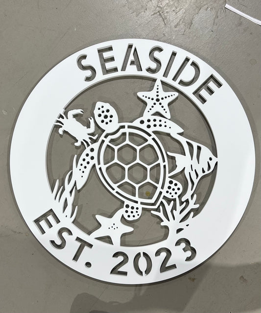 Turtles and Sea Creature Outside PVC Sign