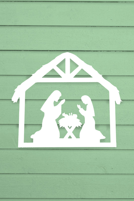 Nativity Manger - Mary, Joseph and Baby Jesus outdoor Sign