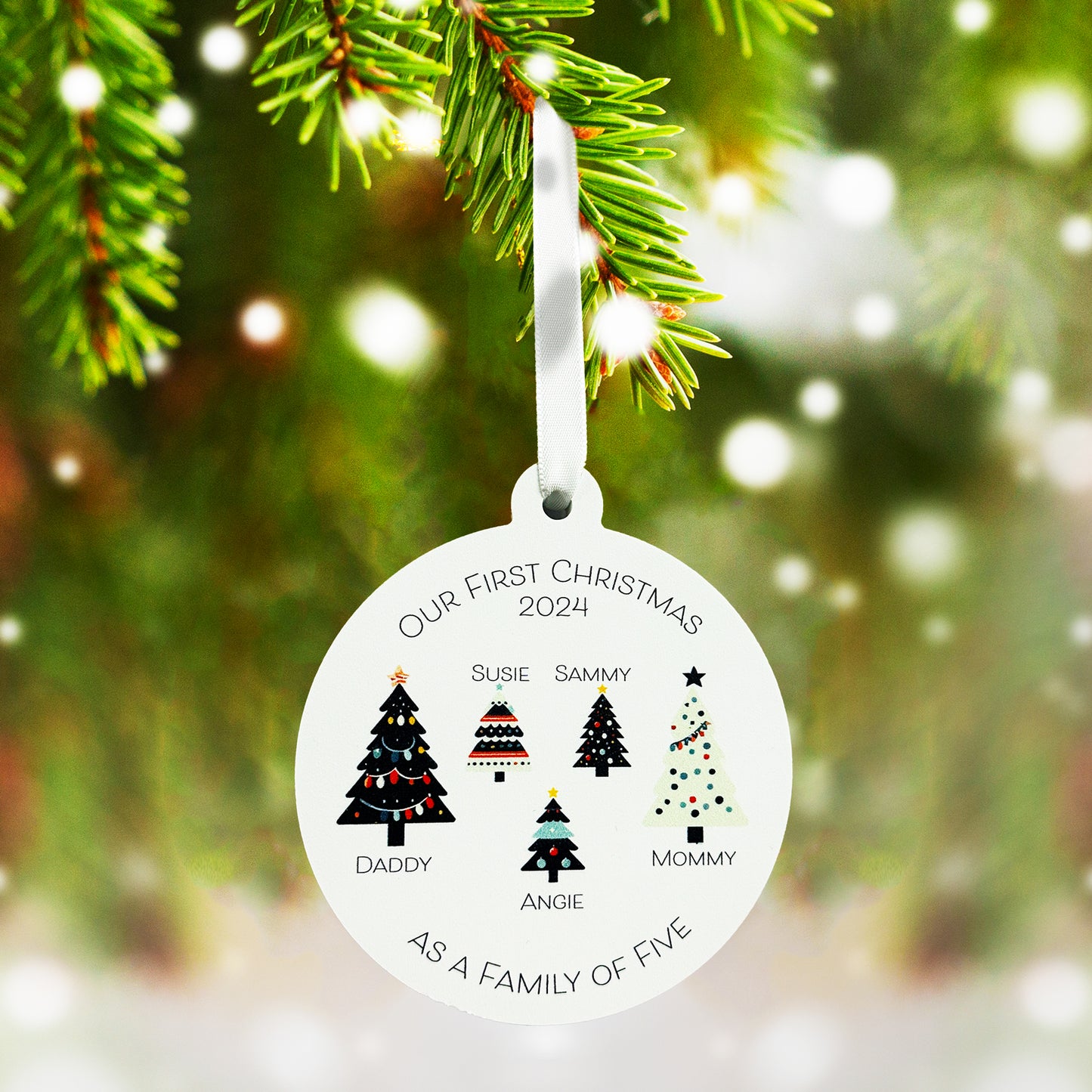 Family Of Three, Four, Five Christmas Ornament, Custom New Family Ornament, Baby's First Christmas Ornament, Personalized Family Ornament