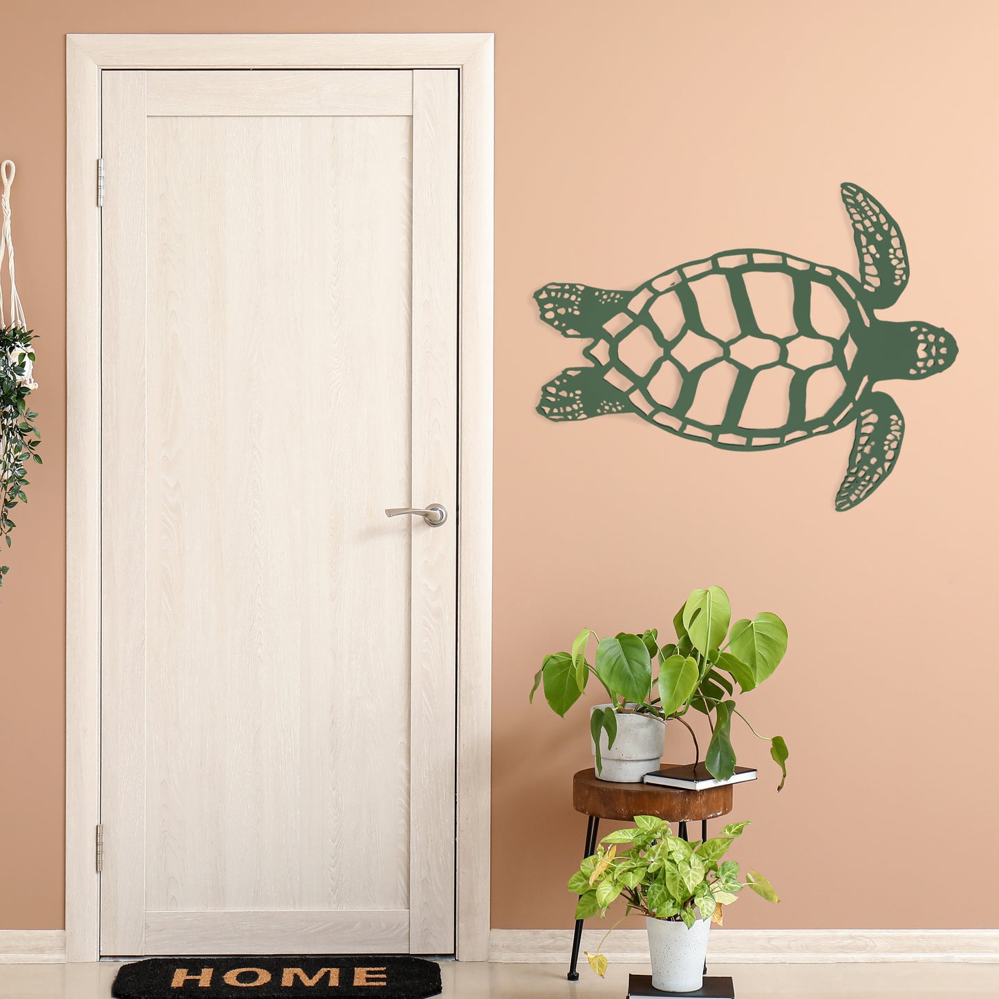 Tropical sea turtle sign, ideal for beach house exteriors and coastal decor