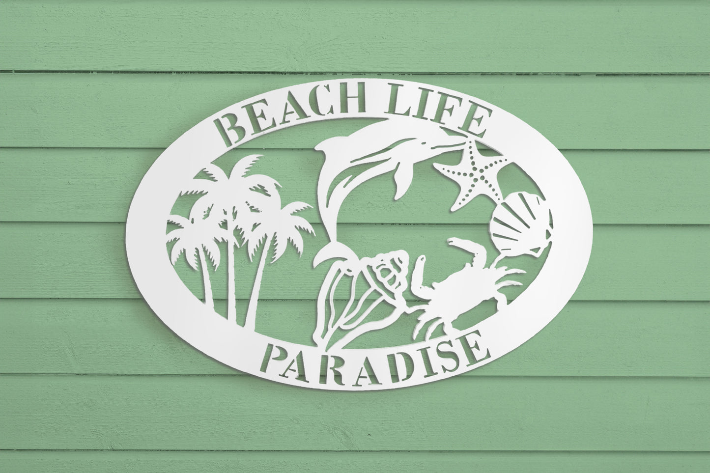 Beach Paradise Collage Sign