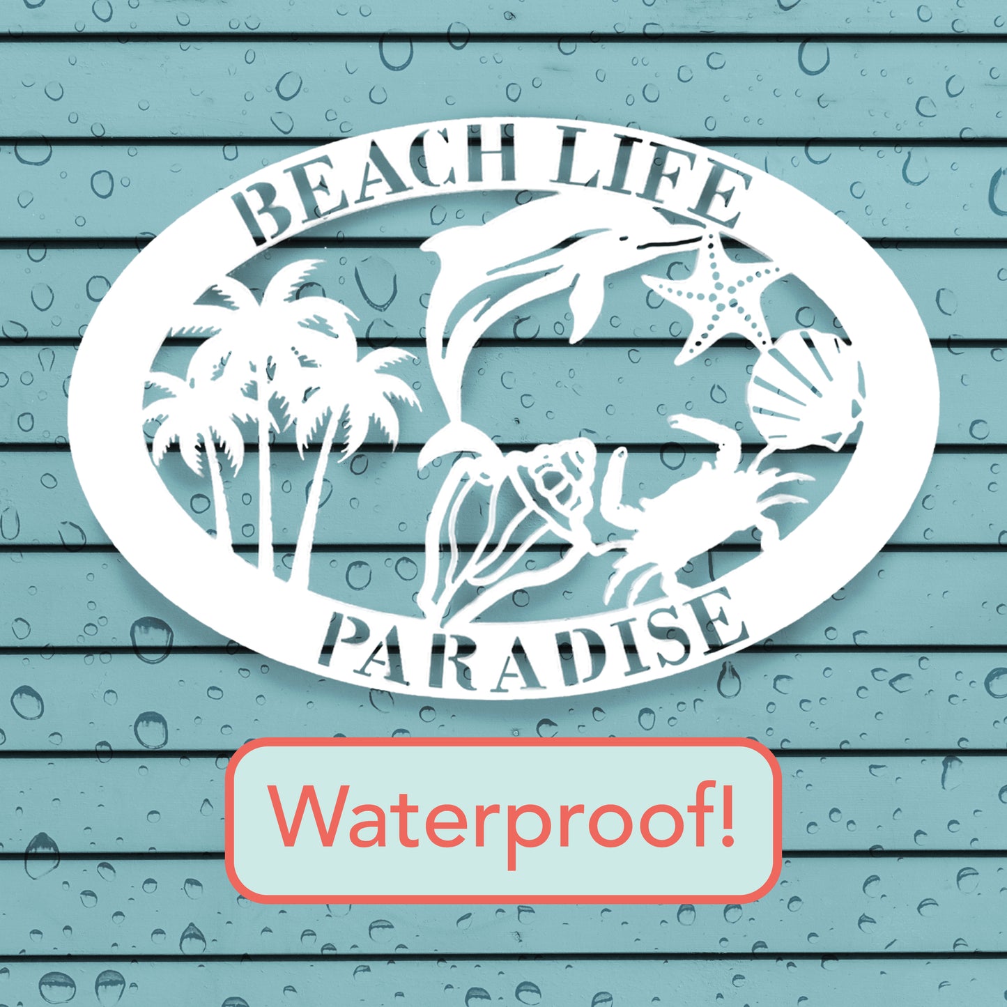 Beach Paradise Collage Sign