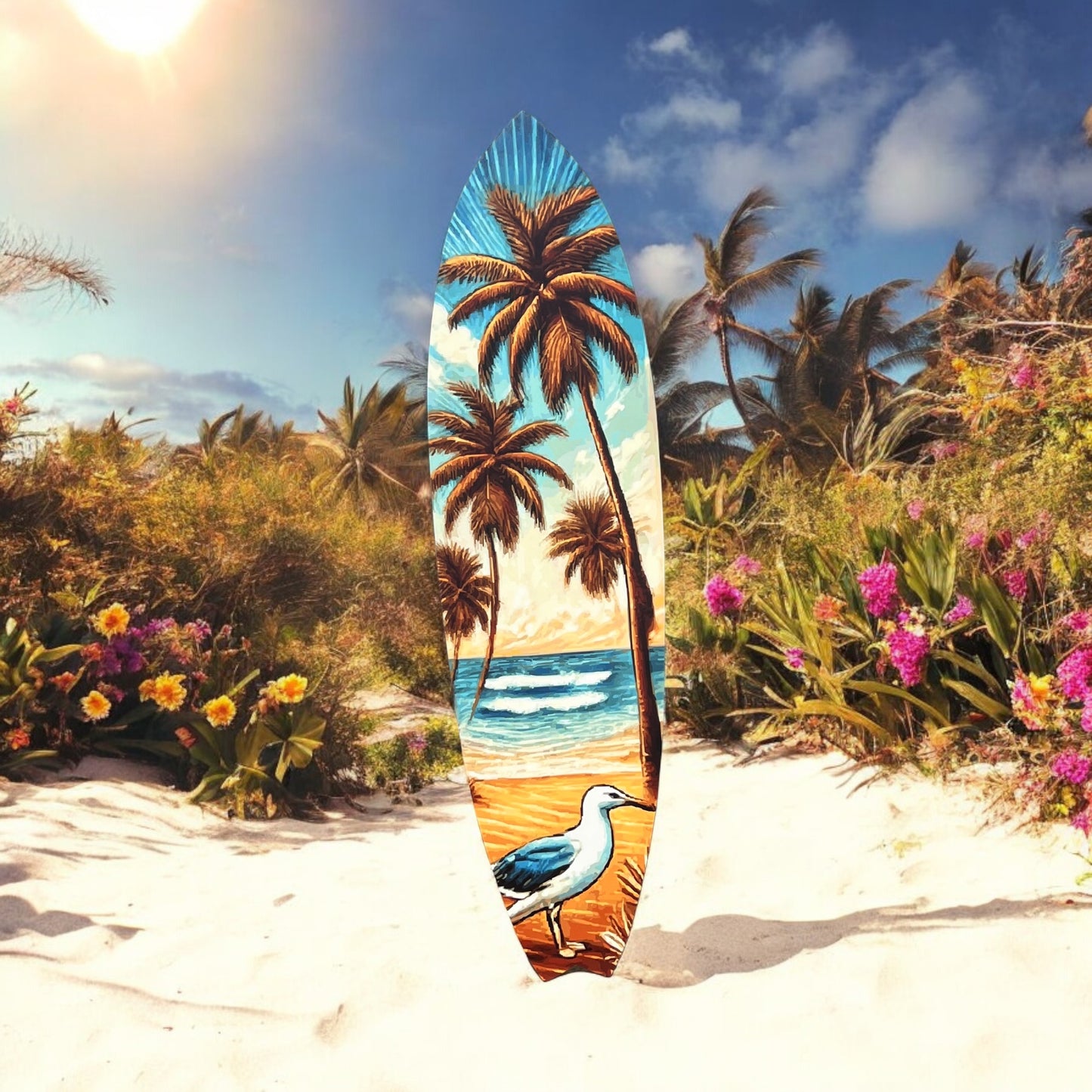 Tropical Bird Surfboard