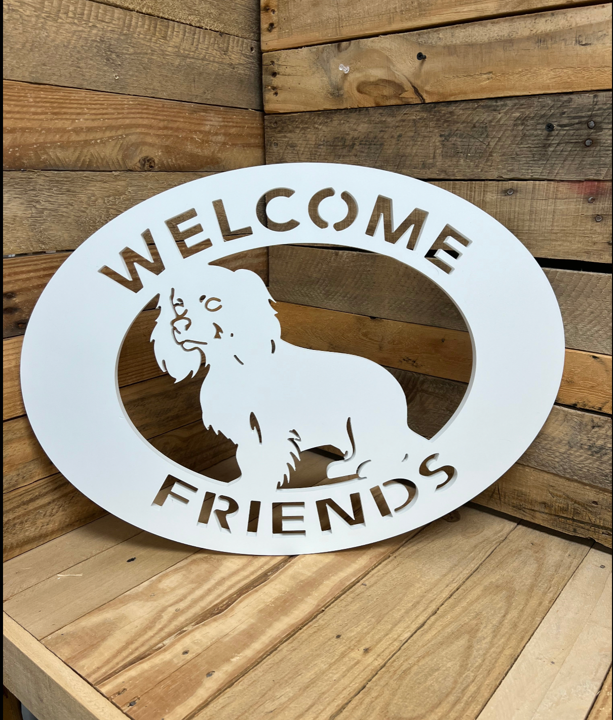 Personalized Dog Breed Welcome Friends Sign - Any Breed