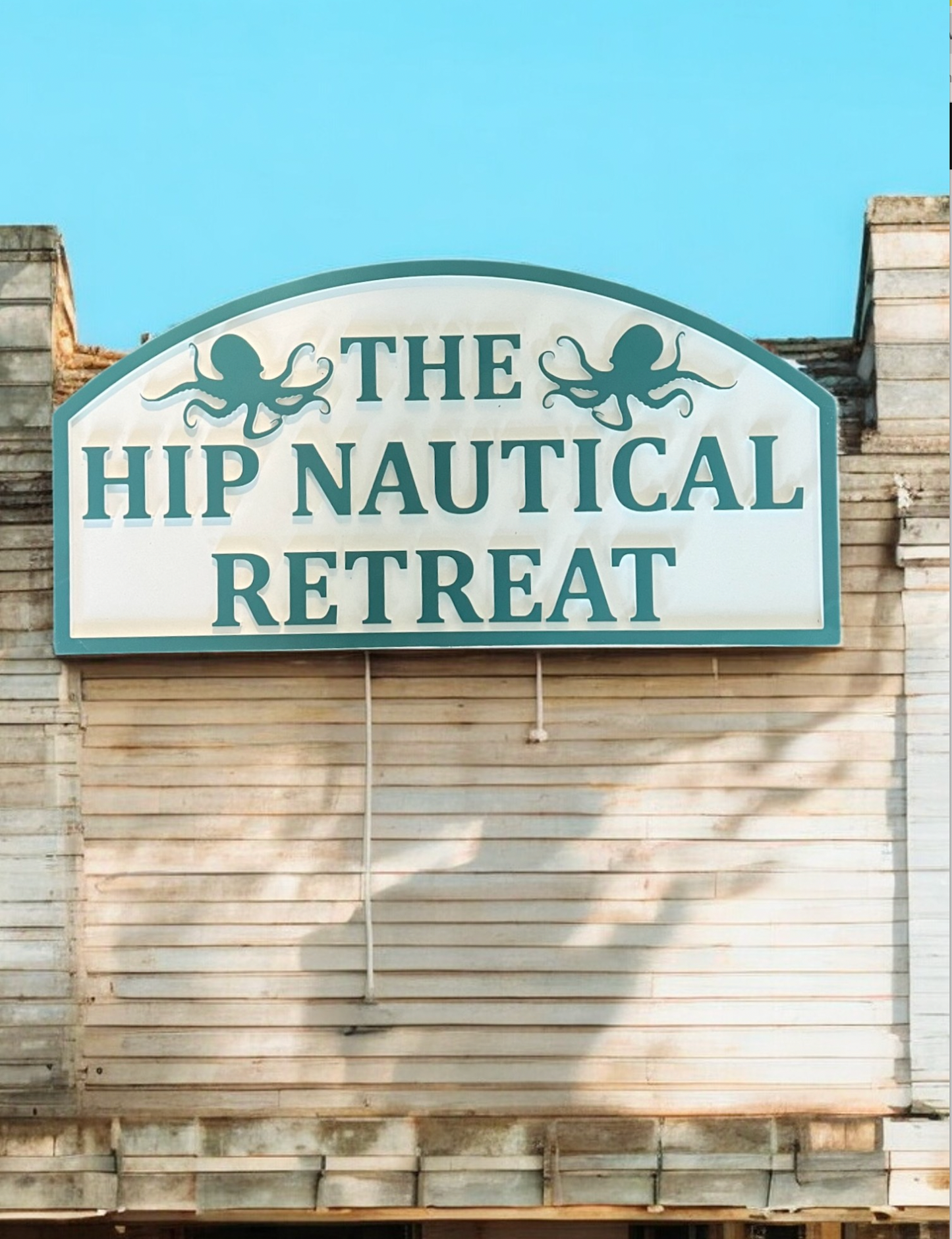 Custom 3D Raised Letters Sign- The Hip Nautical Retreat, Octopus, Dimensional Signs