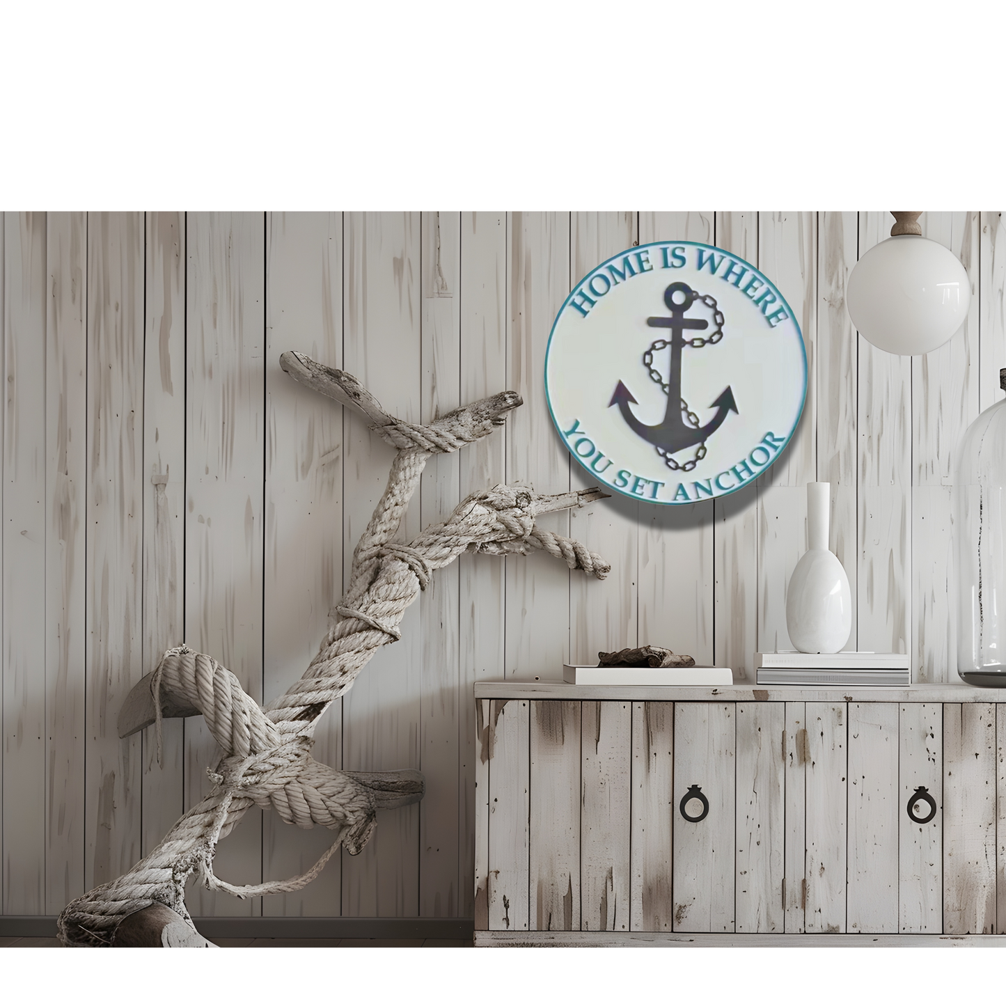 Home Is Where You Set Anchor Nautical Indoor Outdoor Sign