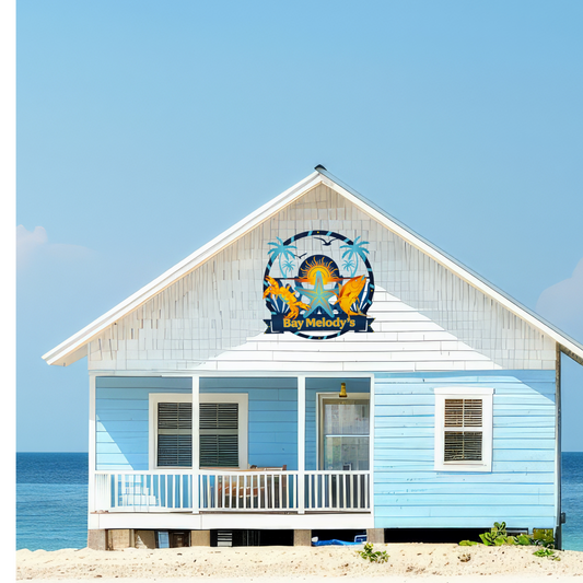 Personalized Beach Scene with Sea Creatures