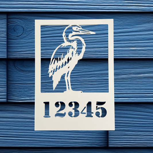 Egret Heron Bird Address Sign, Custom